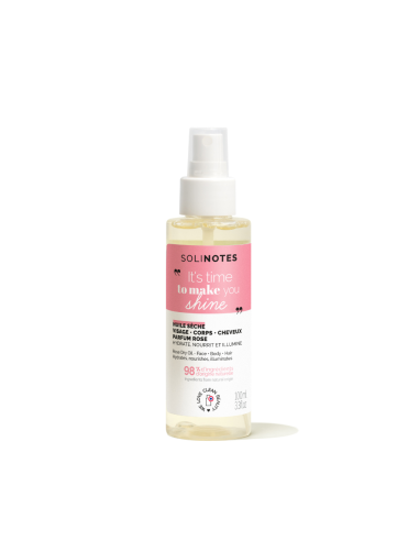 SOLINOTES - Rose Huile Sèche Corps, Visage & Cheveux