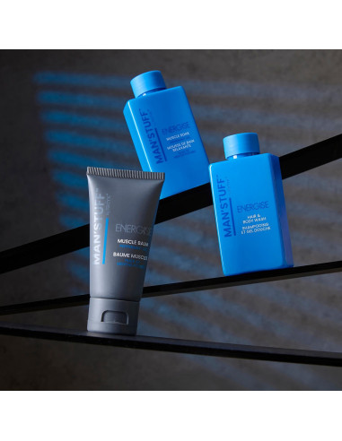 BADGEQUO - Muscle Ease Kit Détente Musculaire Lotion Bain/Douche + Baume Musculaire + Nettoyant Cheveux Et Corps