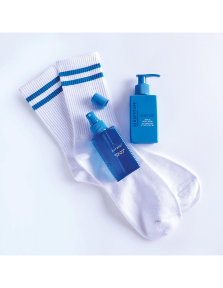 BADGEQUO - Feelin' Fresh Coffret Fraîcheur Garantie Nettoyant Cheveux Et Corps + Spray + Paire Chaussettes
