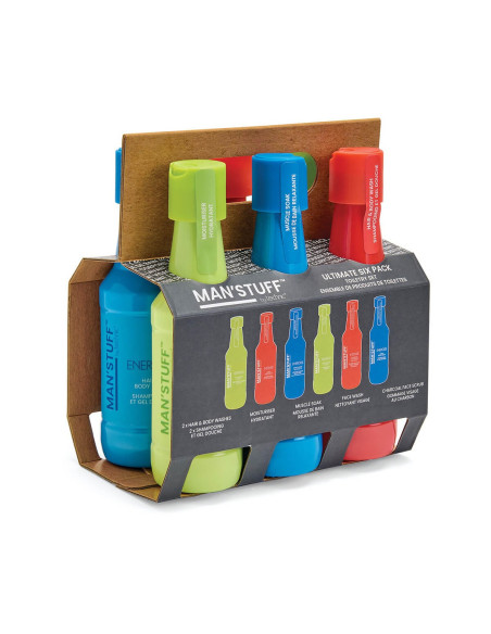 BADGEQUO - Ultimate Six Pack Coffret Soin Intégral Lotion Bain/Douche + Nettoyant Visage + Crème + Gommage Visage + 2 Nettoyants