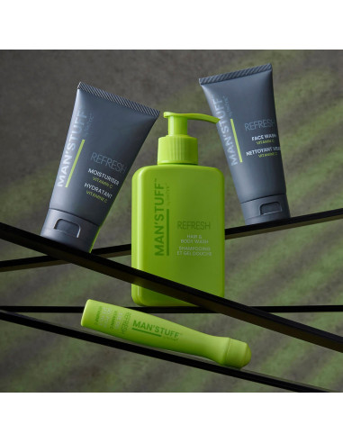 BADGEQUO - Complete Refresh Kit Kit Rafraîchissement Complet Nettoyant Visage + Crème + Gel Yeux + Nettoyant Cheveux Et Corps