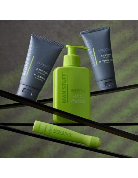 BADGEQUO - Complete Refresh Kit Kit Rafraîchissement Complet Nettoyant Visage + Crème + Gel Yeux + Nettoyant Cheveux Et Corps