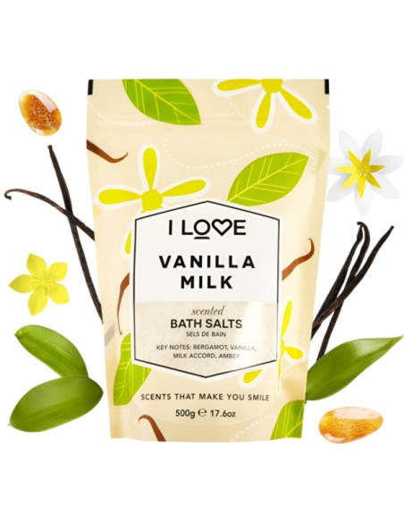 I LOVE COSMETICS Vanilla Milk Sels de Bain Parfumés 500 g
